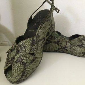 Prada Snakeskin print leather platform, sandal, we